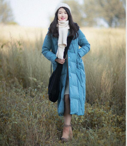 Casual Winter Women Coat Long Hooded Large Pocket Down Jacket VPPBUY shop