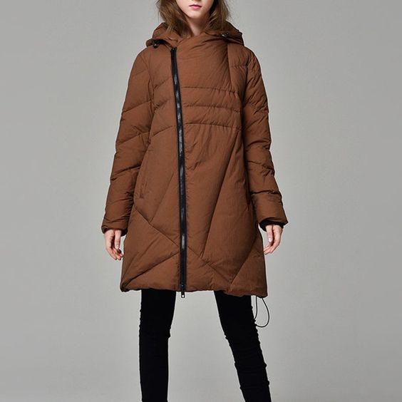 Women Irregular Winter Puffer Coat Duck Down Jacket, Hooded Down Jacket VPPBUY shop