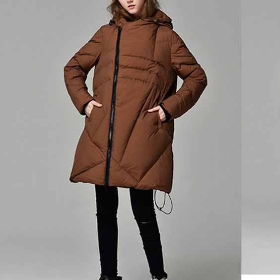 Women Irregular Winter Puffer Coat Duck Down Jacket, Hooded Down Jacket VPPBUY shop