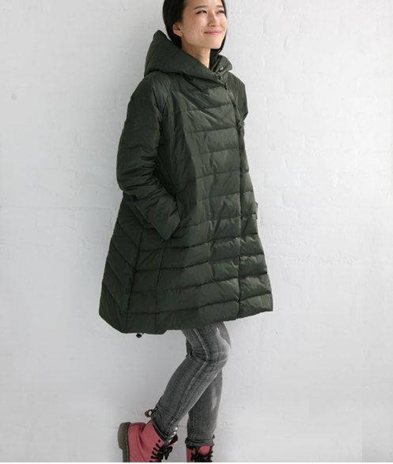 A-line Casual Hooded Winter Puffer Coat Women Down Jacket Any Size 63702 VPPBUY shop