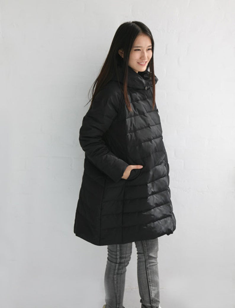 A-line Casual Hooded Winter Puffer Coat Women Down Jacket Any Size 63702 VPPBUY shop