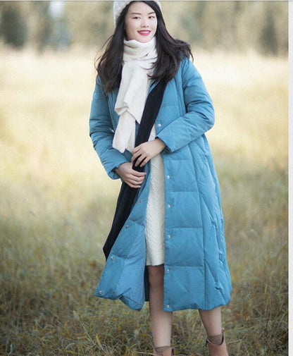 Casual Winter Women Coat Long Hooded Large Pocket Down Jacket VPPBUY shop