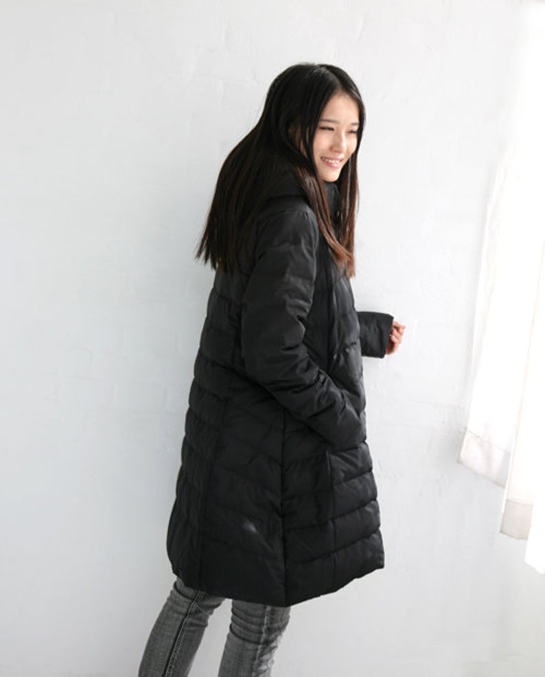 A-line Casual Hooded Winter Puffer Coat Women Down Jacket Any Size 63702 VPPBUY shop