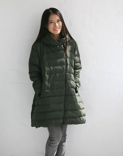 A-line Casual Hooded Winter Puffer Coat Women Down Jacket Any Size 63702 VPPBUY shop