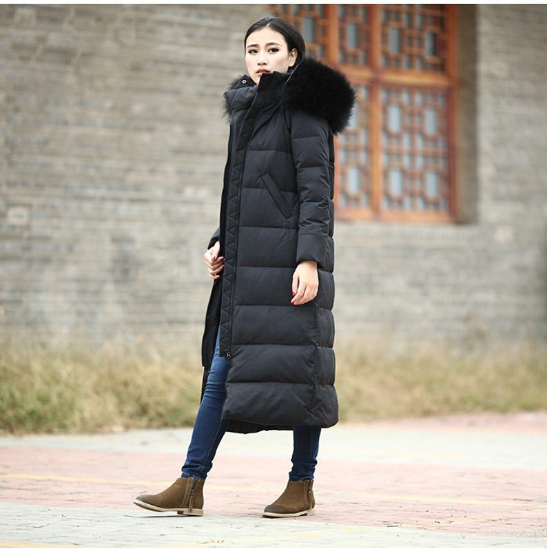 Casual Long Puffer Coat Women Down Coat Jacket Winter Down Jacket With Fur Trim 30211 VPPBUY shop