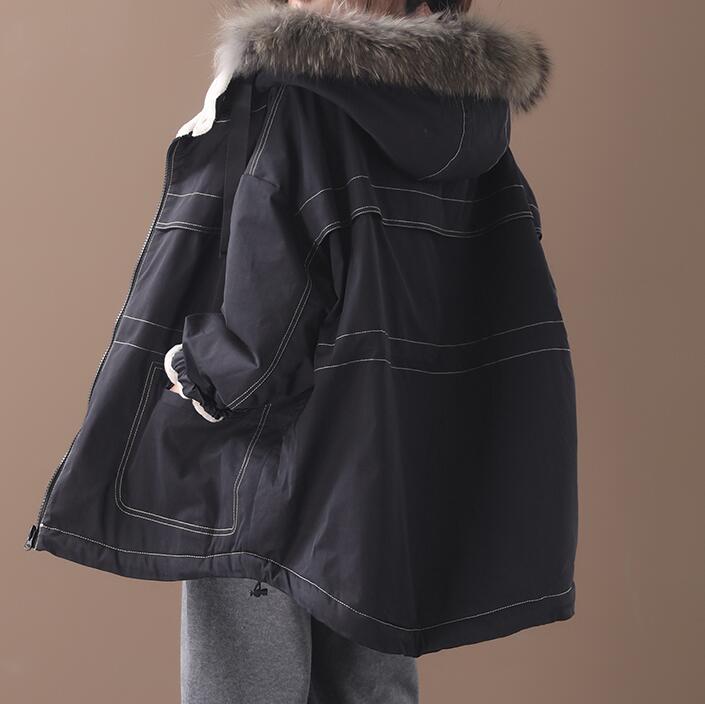 Short Women Casual Hooded Parka Faux Fur Collar Plus Size Coat Jacket VPPBUY shop