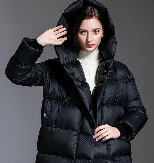 Hooded Loose Women Down Puffer Coat Winter 90% Duck Down Jackets VPPBUY shop