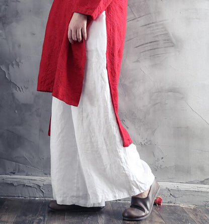 Elastic Waist Belt Linen Wide Leg Thin Women Casual Pants YM97235 VPPBUY shop