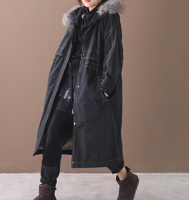 Women Casual Hooded Parka Faux Fur Collar Plus Size Coat Jacket VPPBUY shop