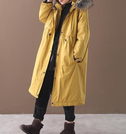 Women Casual Hooded Parka Faux Fur Collar Plus Size Coat Jacket VPPBUY shop