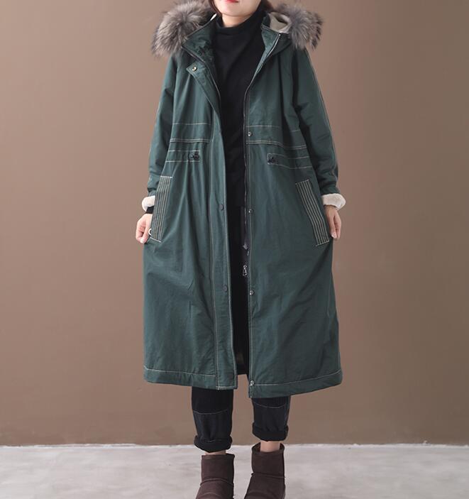 Women Casual Hooded Parka Faux Fur Collar Plus Size Coat Jacket VPPBUY shop