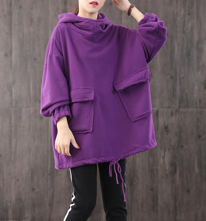 Hooded Loose Blouse Spring Tunic Casual Women Shirts Cotton Tops WG961707 VPPBUY shop