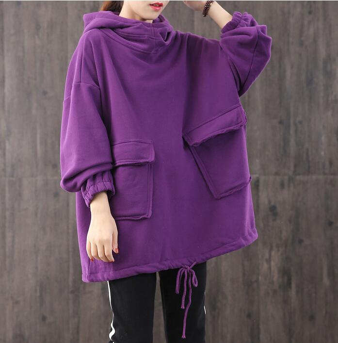 Hooded Loose Blouse Spring Tunic Casual Women Shirts Cotton Tops WG961707 VPPBUY shop