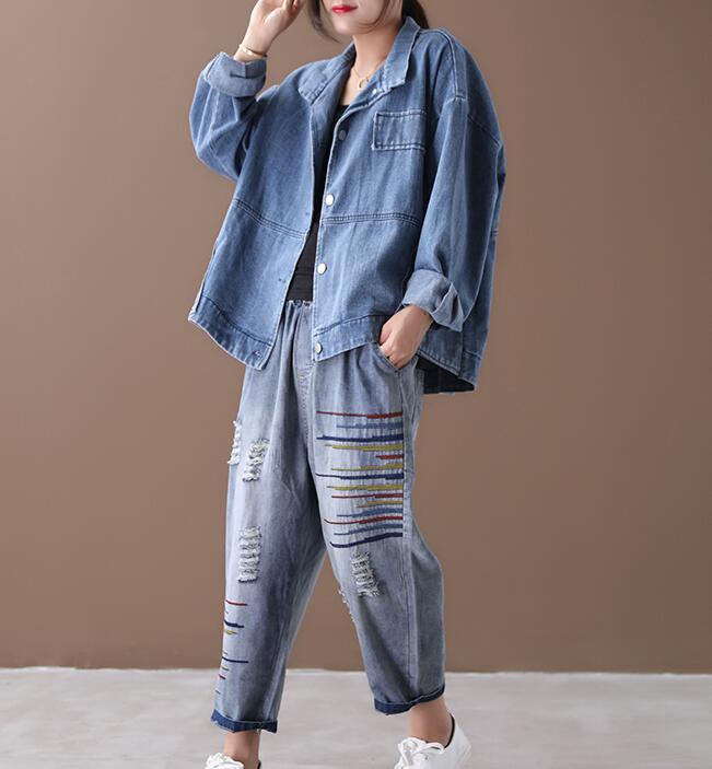 Denim Loose Blouse Women Shirts Tops WG961707 VPPBUY shop