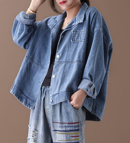 Denim Loose Blouse Women Shirts Tops WG961707 VPPBUY shop