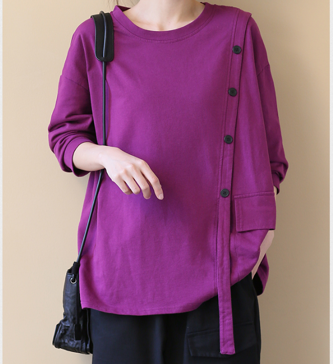 Round Neck Long Sleeves Sweater Loose Casual Cotton Spring Women Tops SXM97299 VPPBUY shop