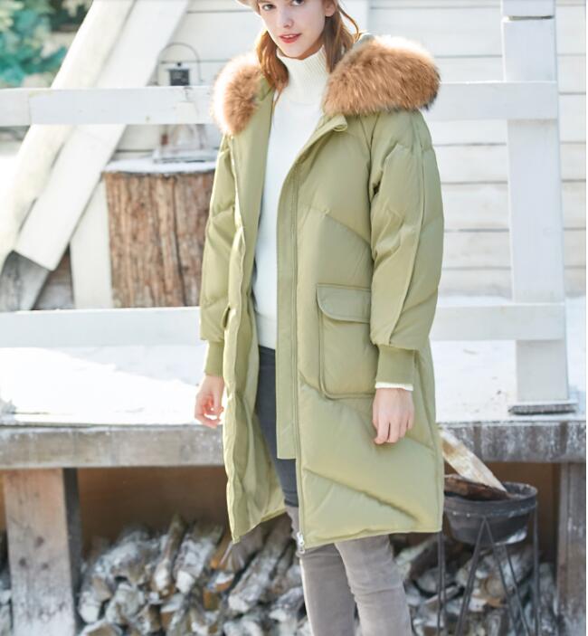 Fur Trim Women Winter Loose Plus size Side Pockets Down Jacket Women Down Coats Any Size VPPBUY shop