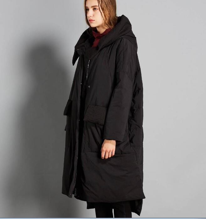 Winter Loose Duck Down Jackets Hooded Warm Women Long Down Coat 2002 VPPBUY shop