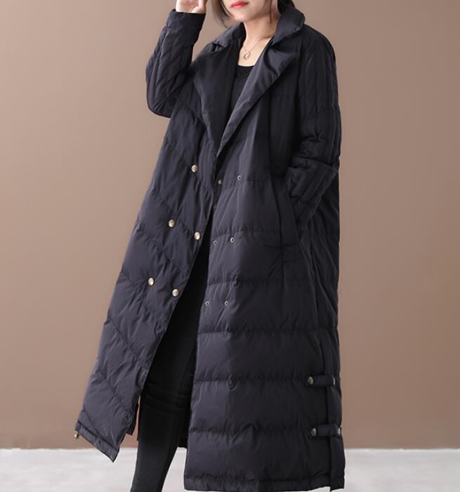 A-line Long Winter Puffer Coat  Side Pockets Down Jacket Women Down Coats 2330 VPPBUY shop