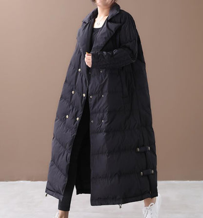 A-line Long Winter Puffer Coat  Side Pockets Down Jacket Women Down Coats 2330 VPPBUY shop