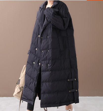 A-line Long Winter Puffer Coat  Side Pockets Down Jacket Women Down Coats 2330 VPPBUY shop