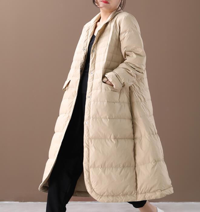 Women Winter A-line Loose Label Collar Side Pockets Down Jacket Women Down Coats VPPBUY shop