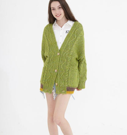 loose cardigan Short Style Women Tops Woolen Knit Sweater VPPBUY shop